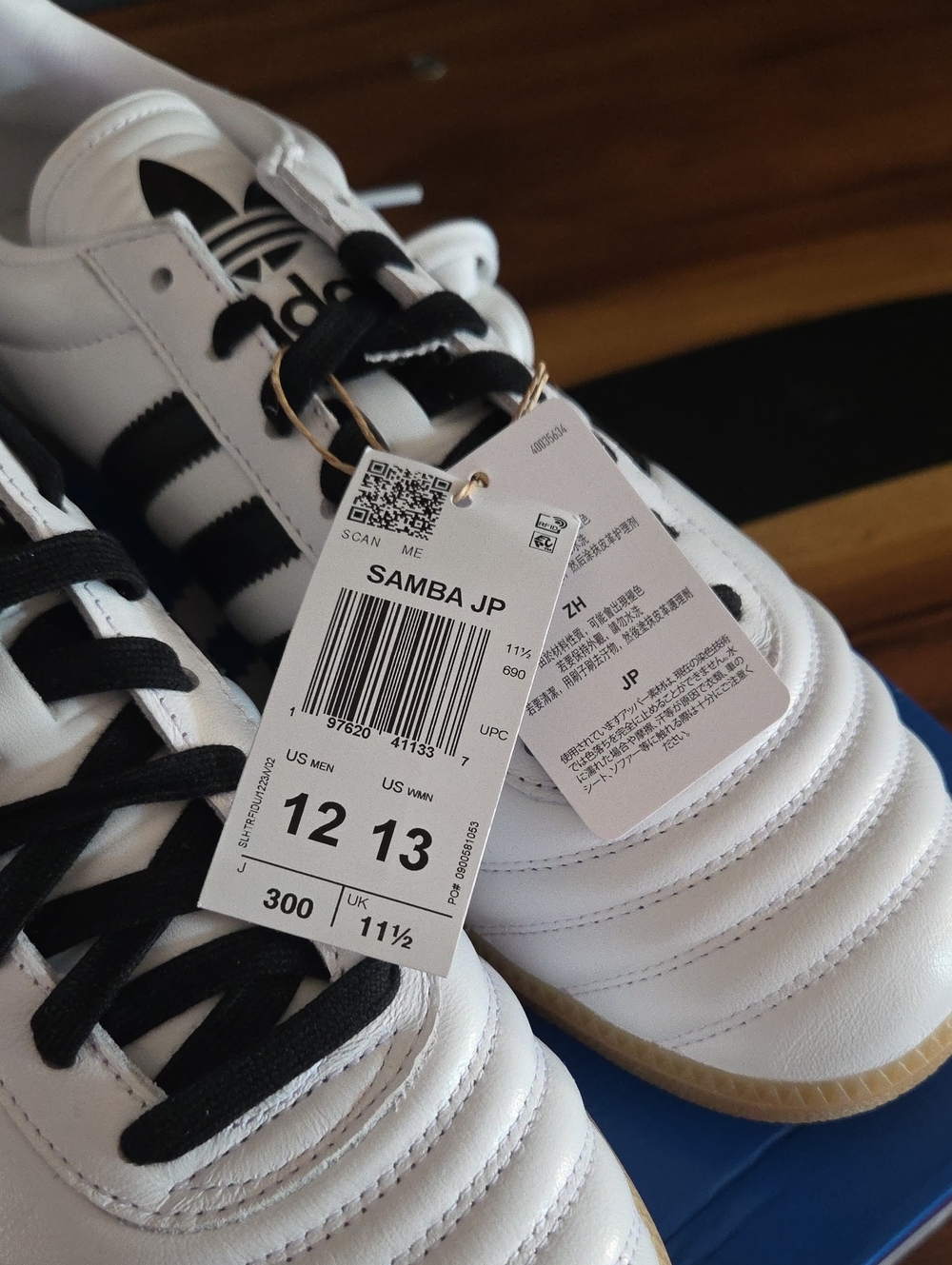 Adidas Samba JP White/Black Men's Sneaker Size 12 New With Tags & Box - Picture 5 of 8